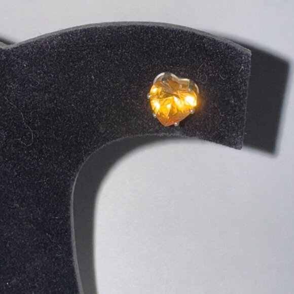 Clear 8.47mm Sterling Silver Heart Post Earrings - Picture 4 of 16